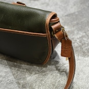 old coach dark green leather shoulder bag