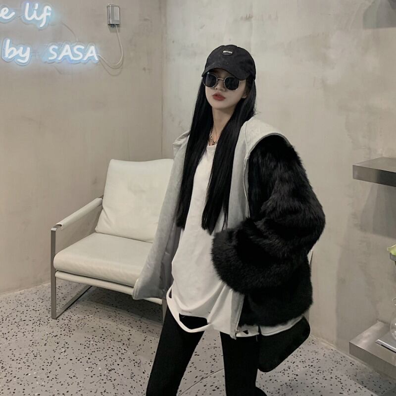 ジャケット ファールーズカジュアルフードトップス オータムウィンター 秋物 冬物 ブラックストロベリース63191329087