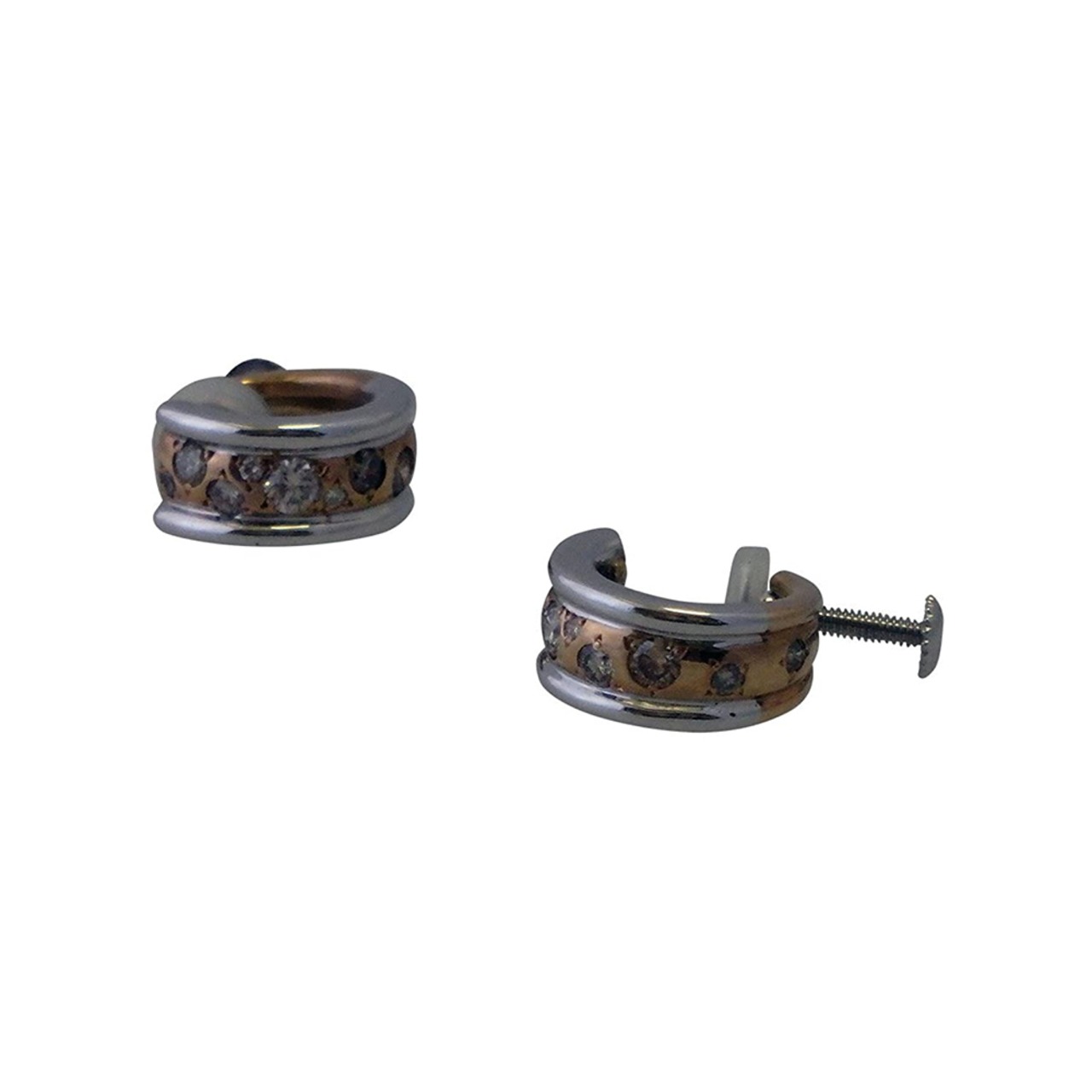 K18WG/ PG ブラウンダイヤモンド イヤリング BD-0.50ct カシケイ BROWN DIAMOND MELANGE 人気 おしゃれ 素敵な輝き 専用ケース付き 保証書付き
