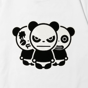 送料無料 【HIPANDA ハイパンダ】レディース 3パンダ プリント Tシャツ WOMEN'S TRIO LOGO SHORT SLEEVED T-SHIRT / WHITE・BLACK