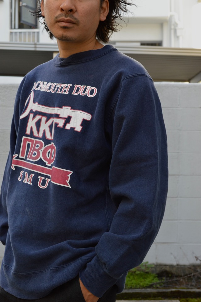 Hanes BEEFY 80s Made in USA REVERSE WEAVE "MONMOUTH DUO" University Collage Sweat ヘインズ80s リバースウィーブ USA製
