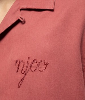 Nudie jeans ヌーディージーンズ  ARVID NJCO DUSTY RED 半袖シャツ　M