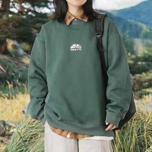 Round neck american sweatshirt tops -4col- A0095