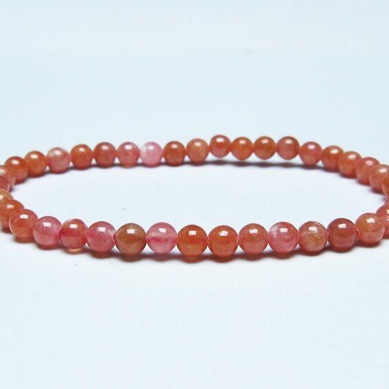 インカローズ ブレスレット 5mm ロードクロサイト ブレス 一点物 メール便可 [M便 1/10] 111-46587