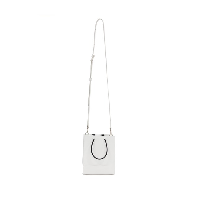 Leather Paper Bag Mini - White