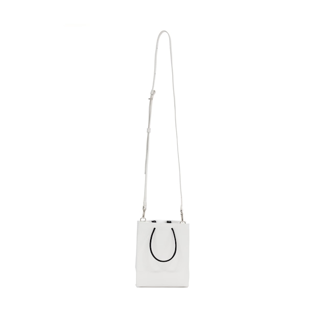 Leather Paper Bag Mini - White