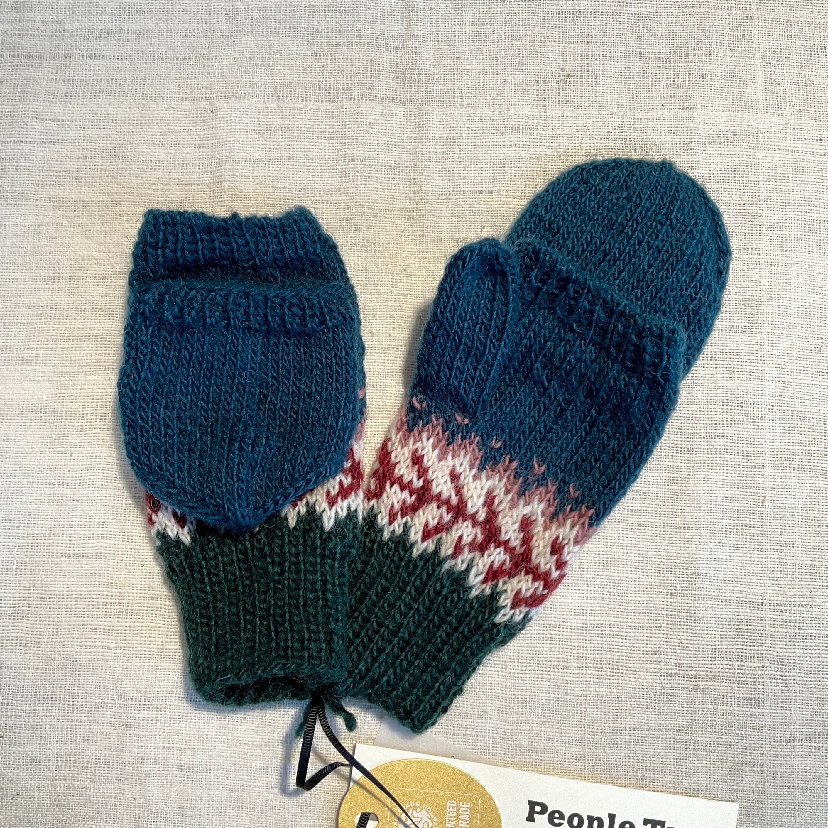 ピープルツリー】手編みフェアアイルニットミトン | 照明＆エシカル