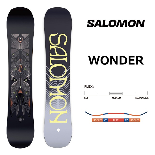 23-24年モデル SALOMON .『 WONDER 』. サロモン . ワンダー . ハイブリットキャンバー . パウダー . バックカントリー  . カービング . パーク . フリーラン . グラトリ . スノーボード | select snowboard