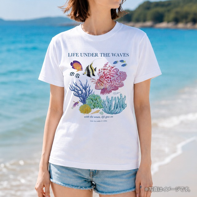 海の生きもの半袖Tシャツ（ミノカサゴ）｜LIFE UNDER THE WAVES Model-12