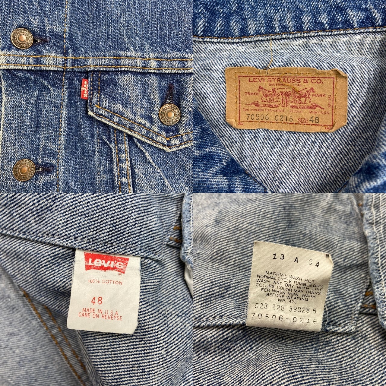 80年代 USA製 Levi's リーバイス 70506 0216 デニムジャケット メンズ