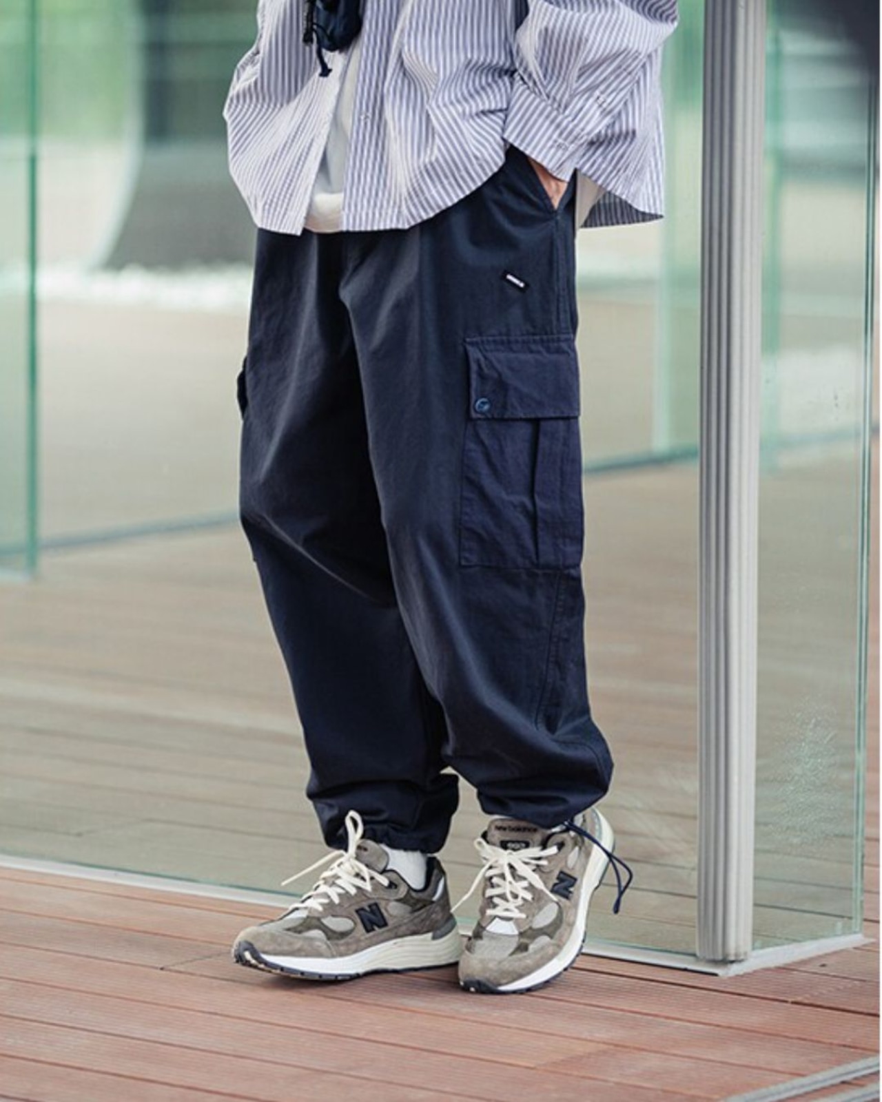 フラップポケットワイドカーゴパンツ　S0397