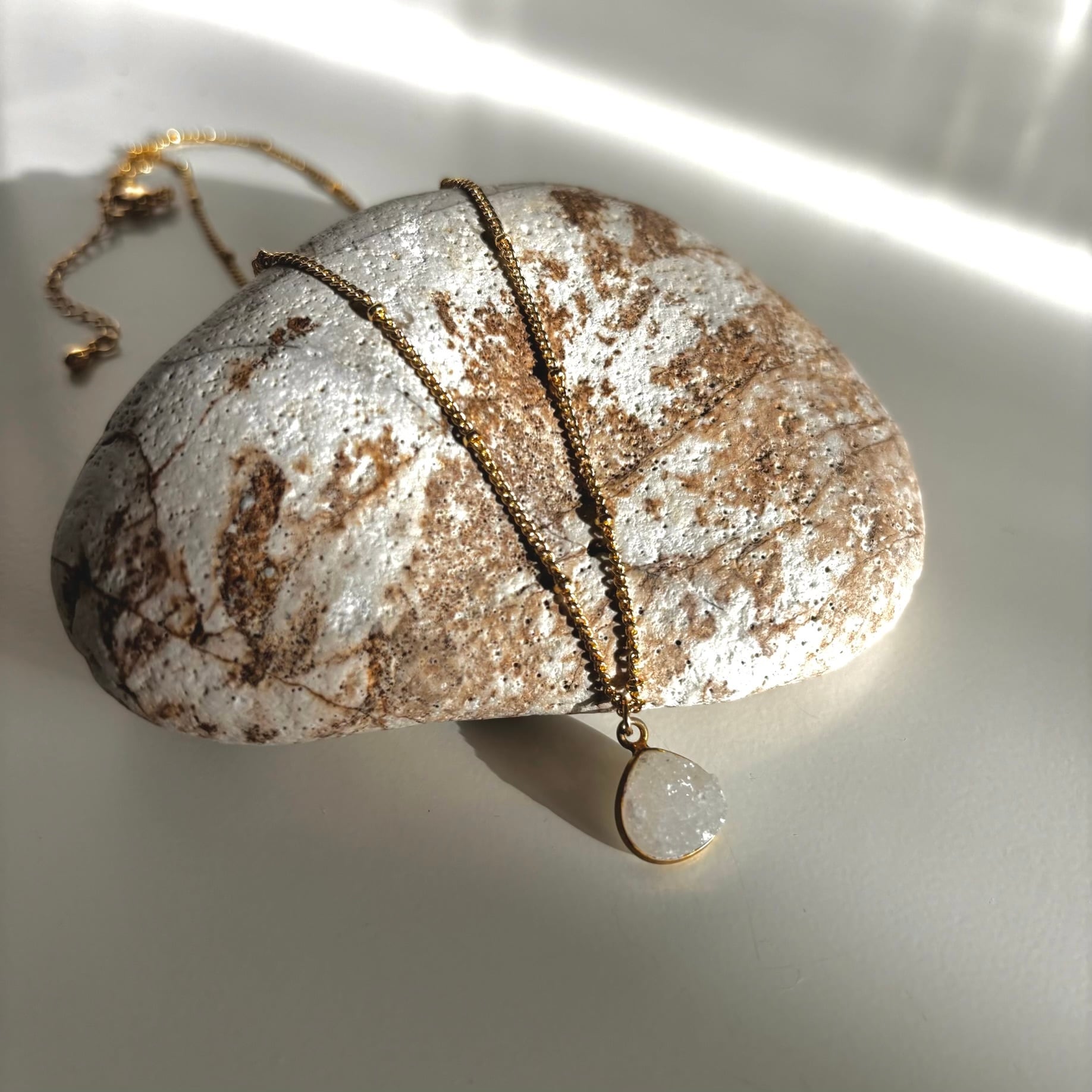 Druzy necklace/14kgf
