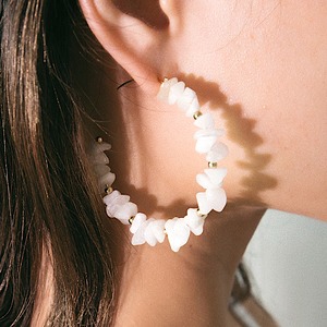 White Stone Hoop Pierce