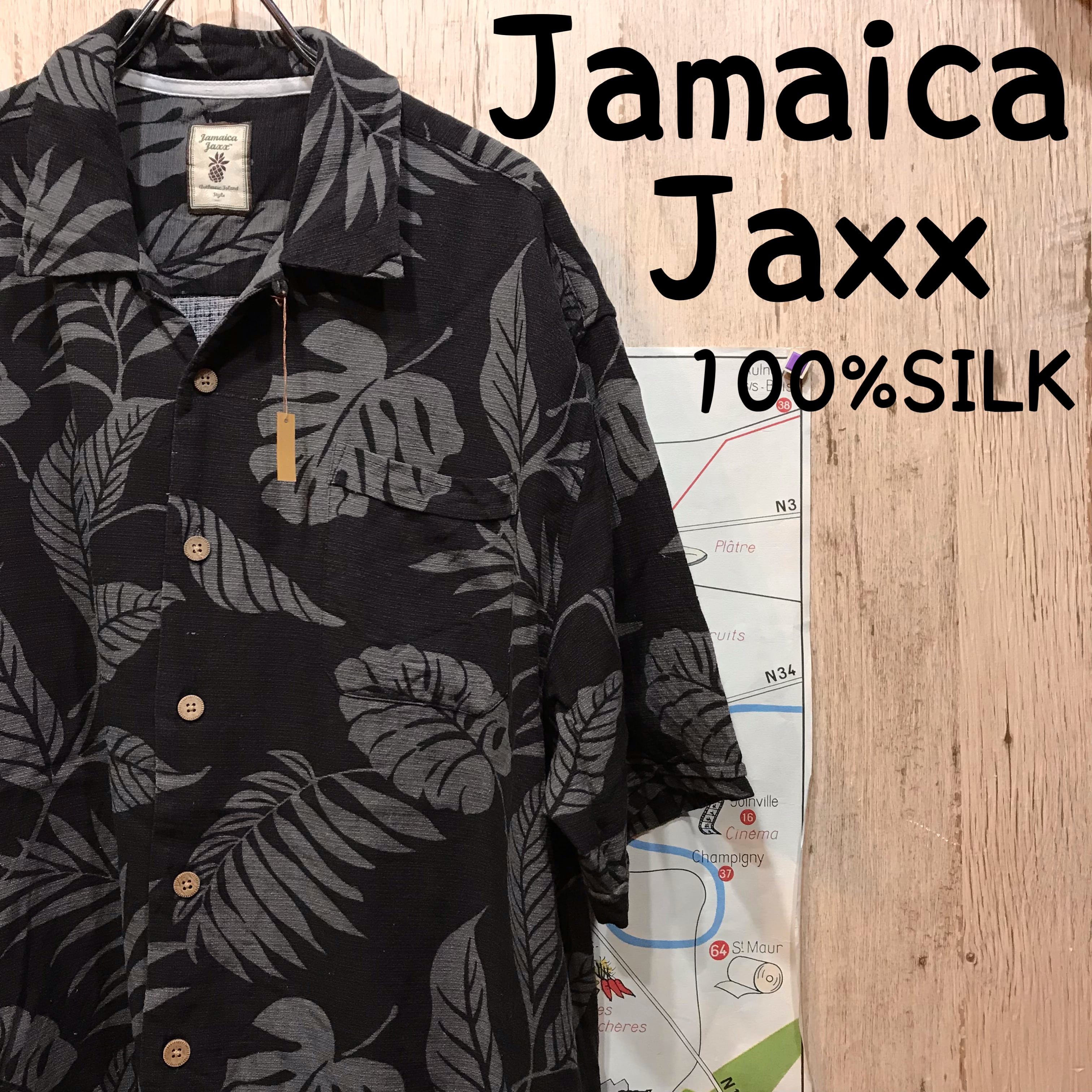 ゆるダボ　jamaica jaxx アロハシャツ　silk100%  開襟