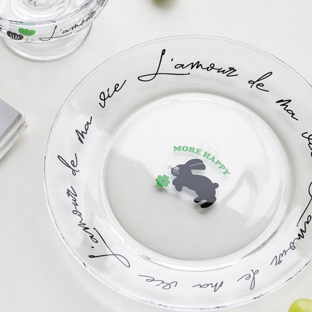 【romane】glass plate 4types / ロマネ ガラス プレート クリア デザート 皿 食器 韓国雑貨 | tokki maeul (トッキマウル) / 韓国雑貨通販サイト