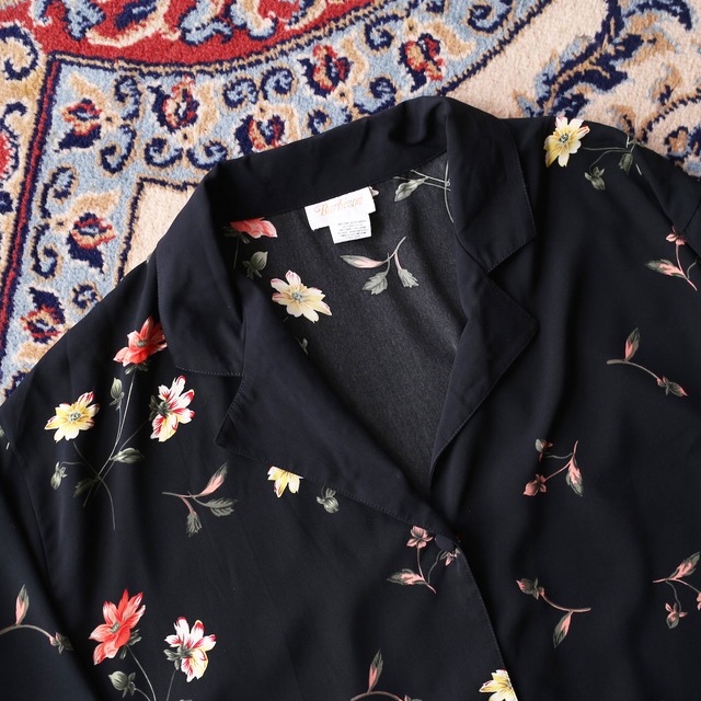 flower art pattern wide silhouette loose shirt