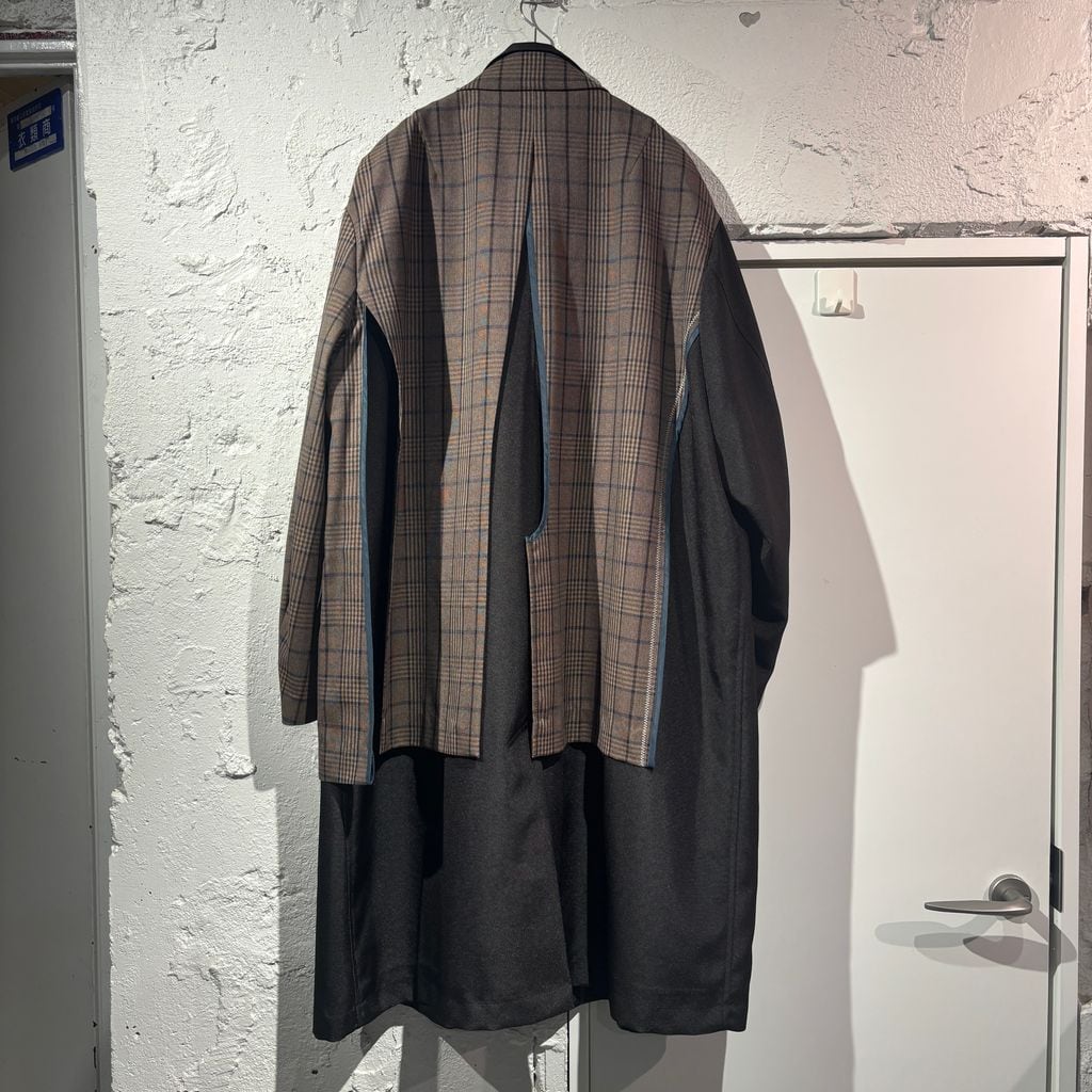 kolor カラー 23AW Check Paneled Coat ドッキングコート 23WCM-C03106