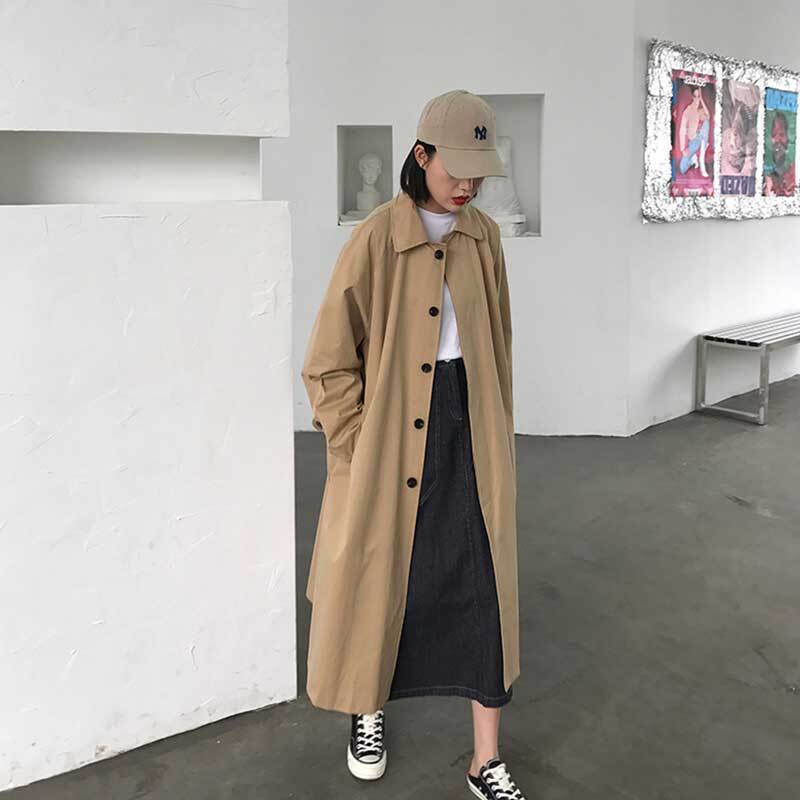 ステンカラーコート ロングコート カジュアル 韓国服 春服 冬服 アウター Aerg アーグ レディースアパレル通販サイト