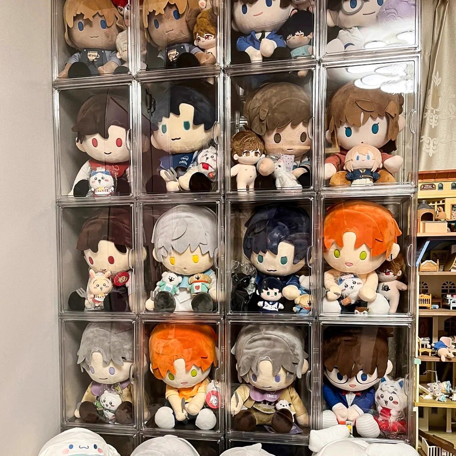 40cmぬいぐるみ用 アクリル 透明 ディスプレイケース 磁気開閉 収納
