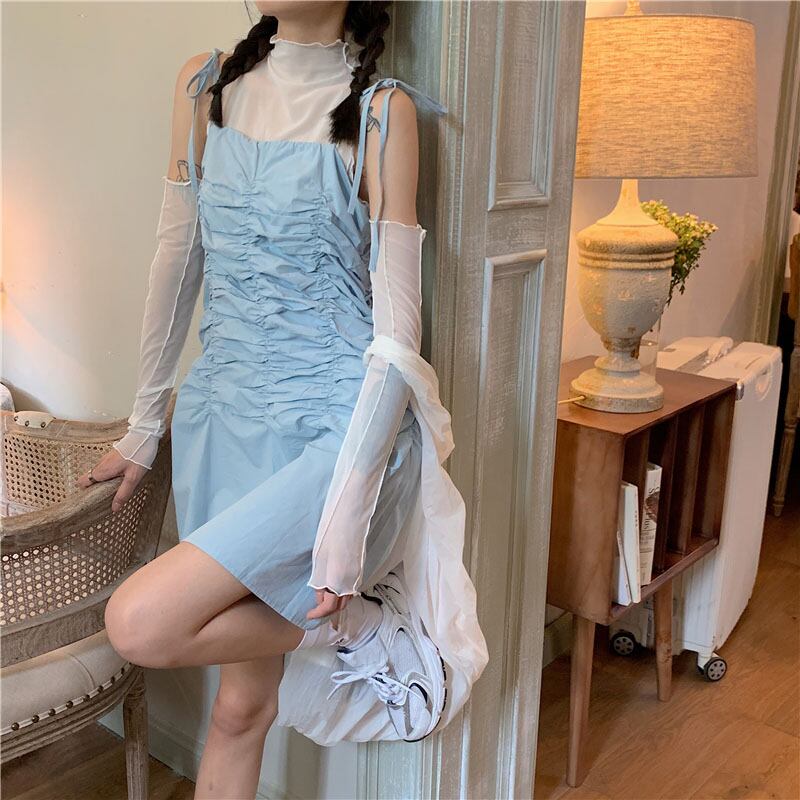 ブルースリムドレス サマーショートスカート 夏物 ブラックストロベリース65043665970