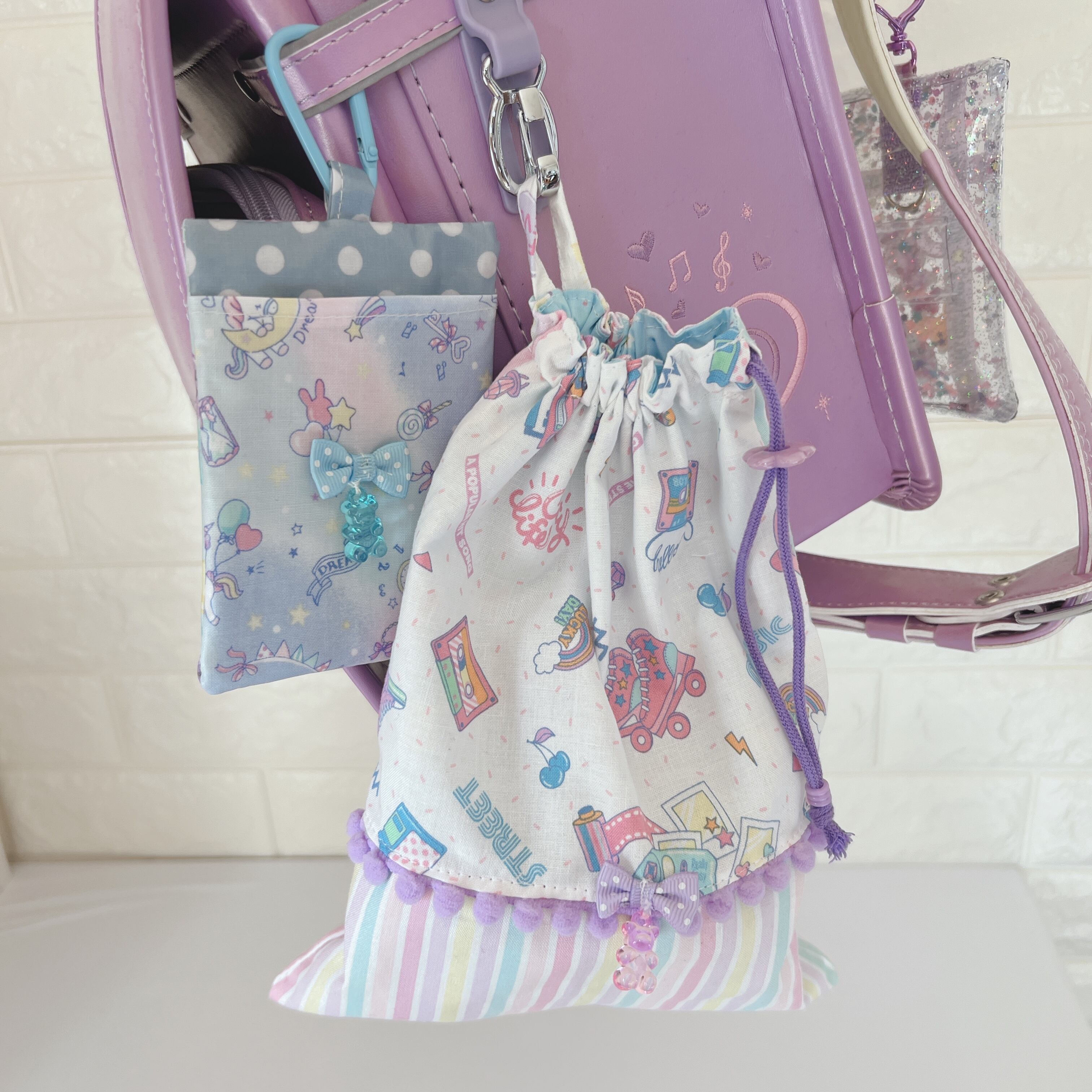 ❤️本日限定❤️新品未使用❤️ヒスクローネ❤️可愛い巾着袋❤️ マイメロディ 巾着袋 ニコイチきんちゃくポーチ[品番