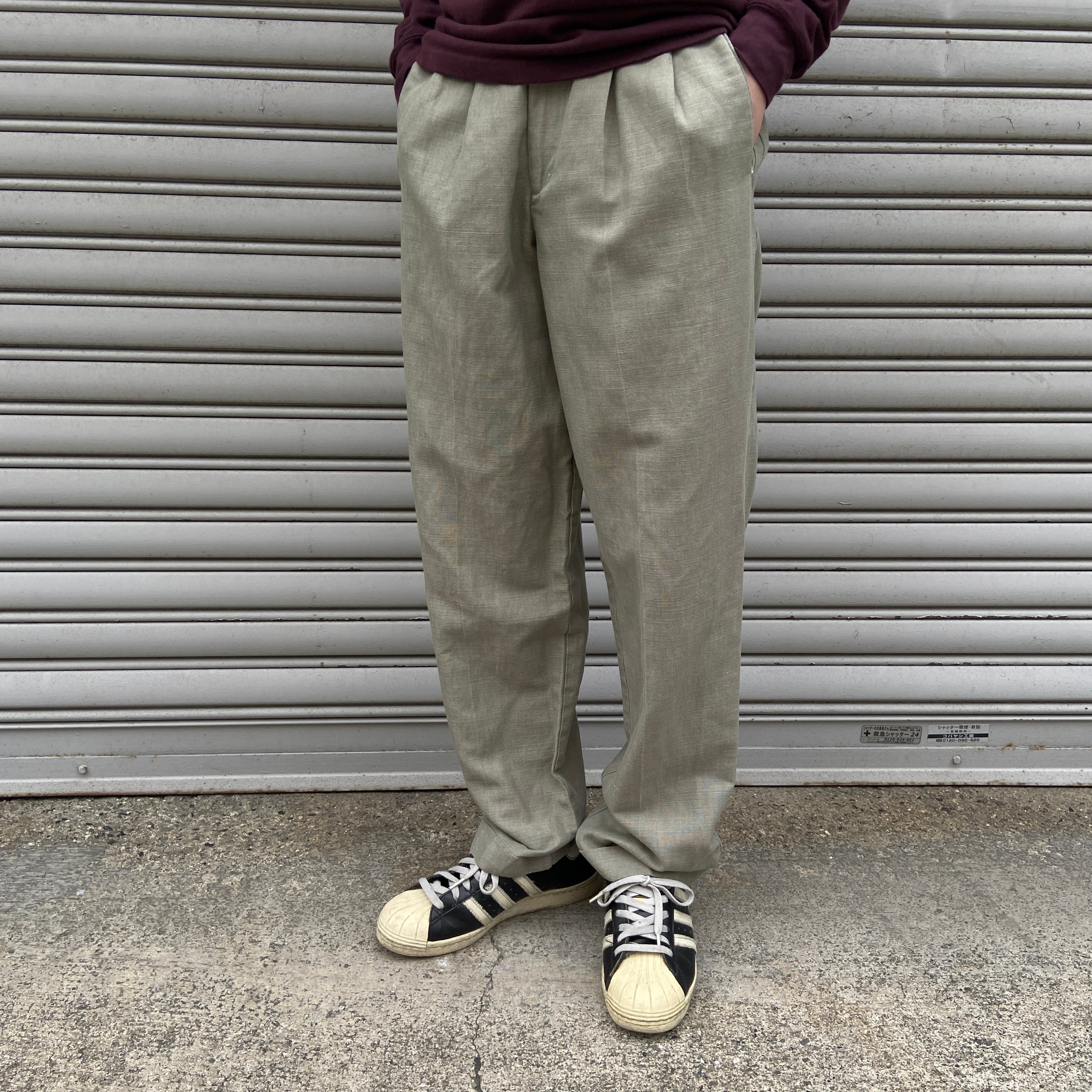 90s USA製 RRL ラルフローレン ウールスラックス グレー W34 | 古着屋 Uan