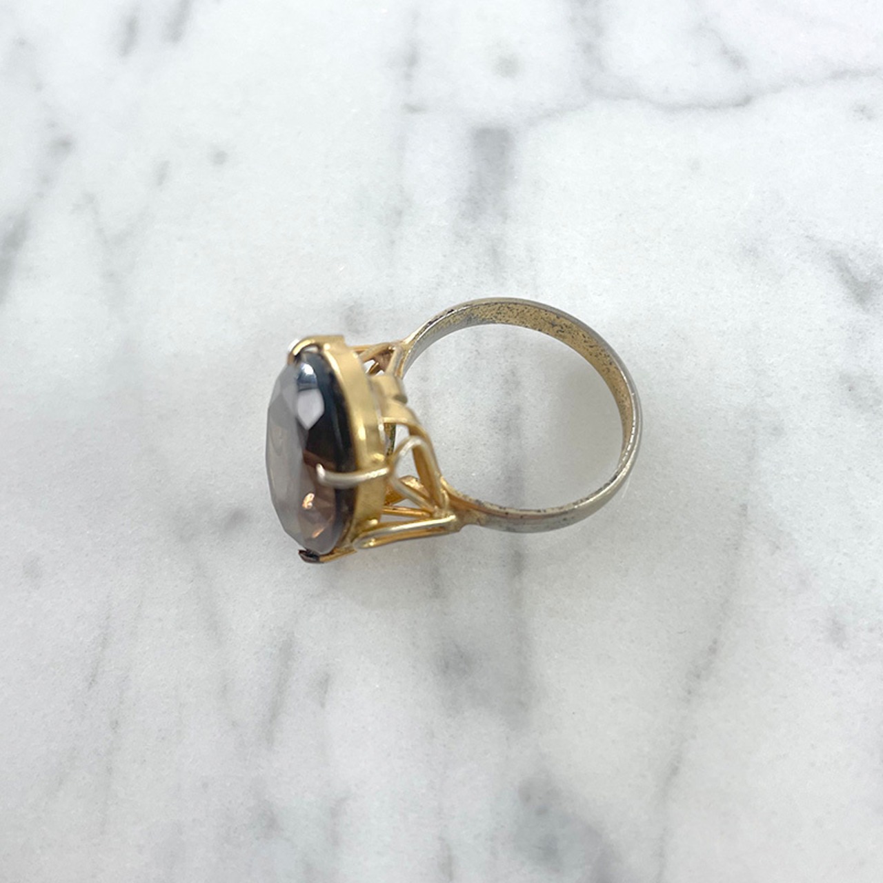 ヴィンテージリング　ブラウン系　12号　レトロカット　 12acde10