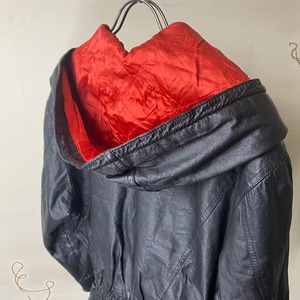 vintage leather riders hoodie