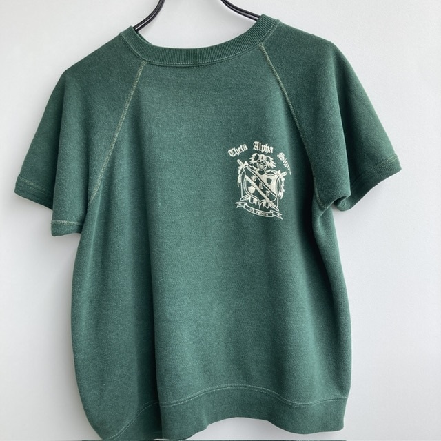 半袖スウェット カレッジ 60s〜70s Theta Alpha Sigma グリーン ラグラン ヴィンテージ古着 画像7