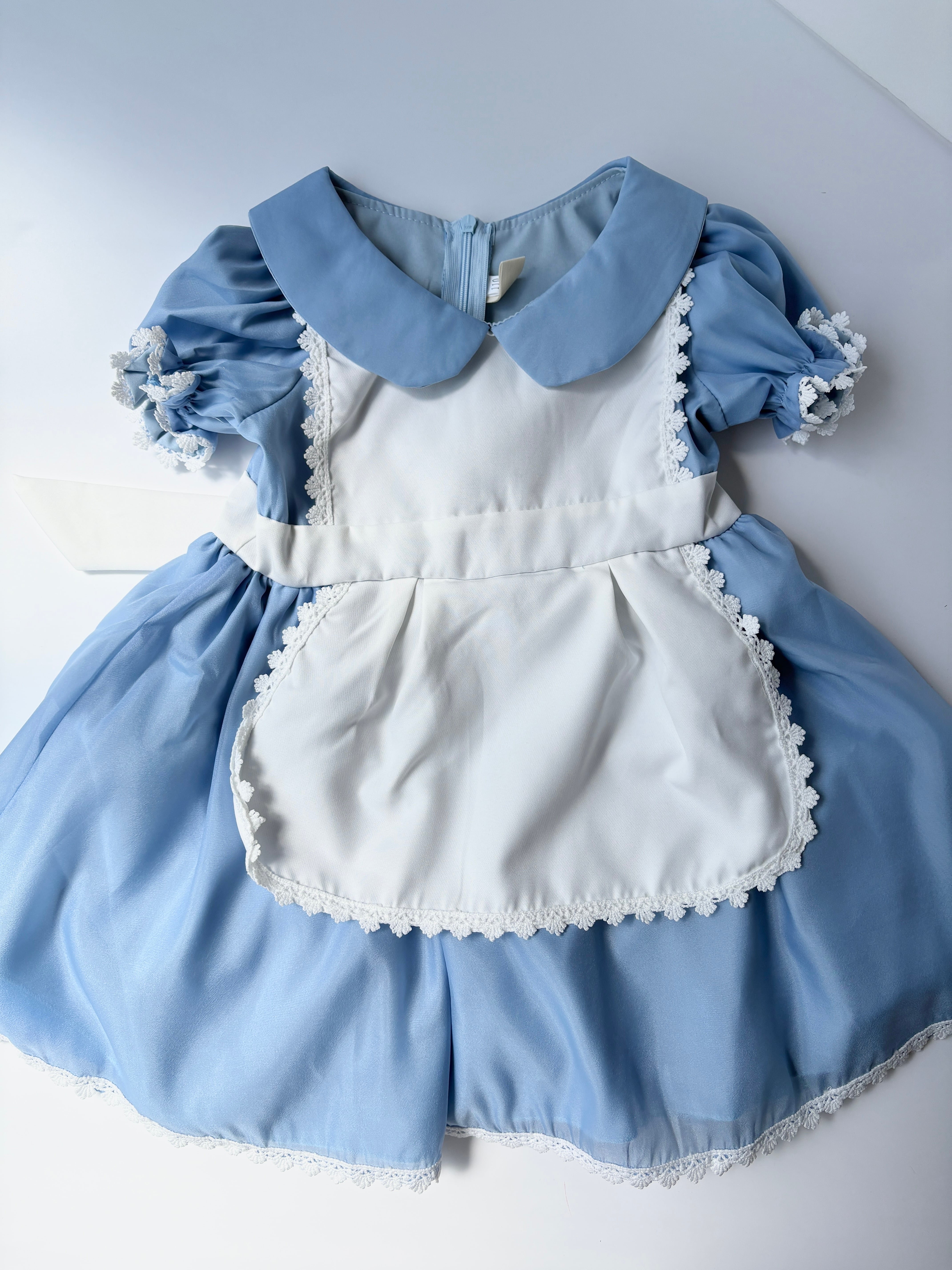 100~140相当【即納】不思議の国のアリス風ワンピース 2種カチューシャ