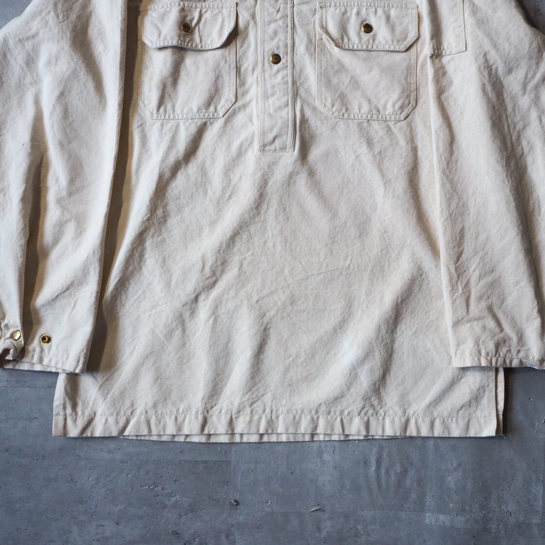 70s “sailar brand” off-white cotton linen bourgeron smock sampling 