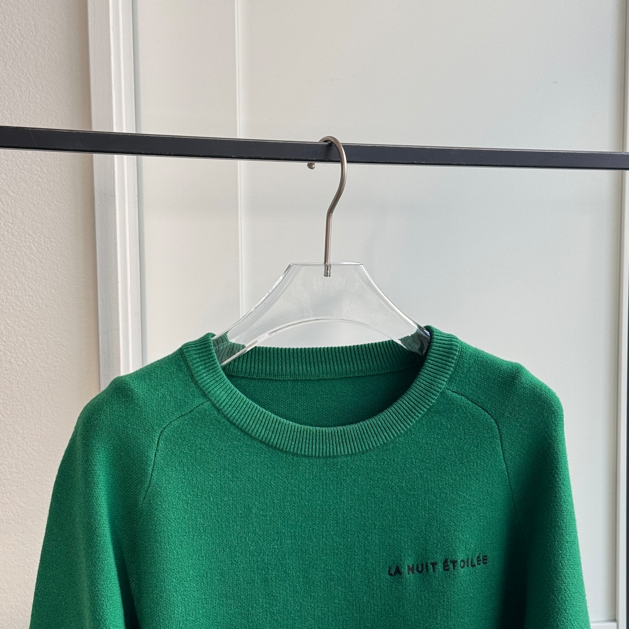 【鹿児島先行販売】刺繍ロゴスウェットライクKnit/グリーン