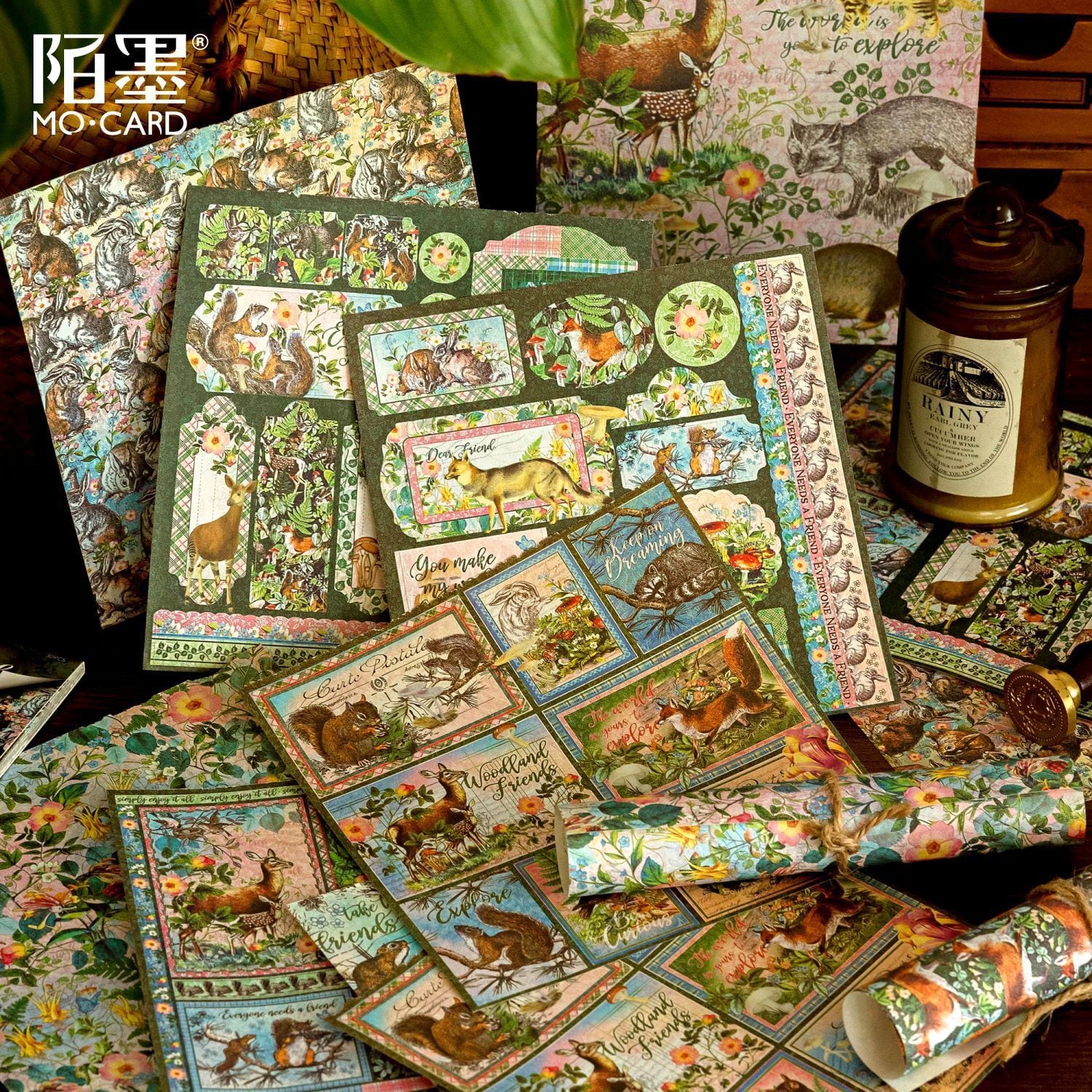 紙もの 原始の秘密シリーズ 4種類120枚入り コラージュ 素材 | ota