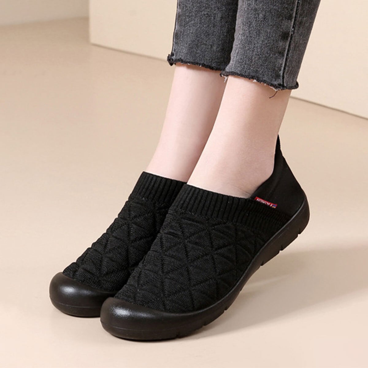 スリッポン ニット スニーカー レディース 春夏秋 韓国 シューズ 通気性 軽量 通勤 通学 学生 大人 カジュアル シンプル 歩きやすい 履きやすい 疲れにくい ウォーキング ジョギング 大人可愛い 大人女子