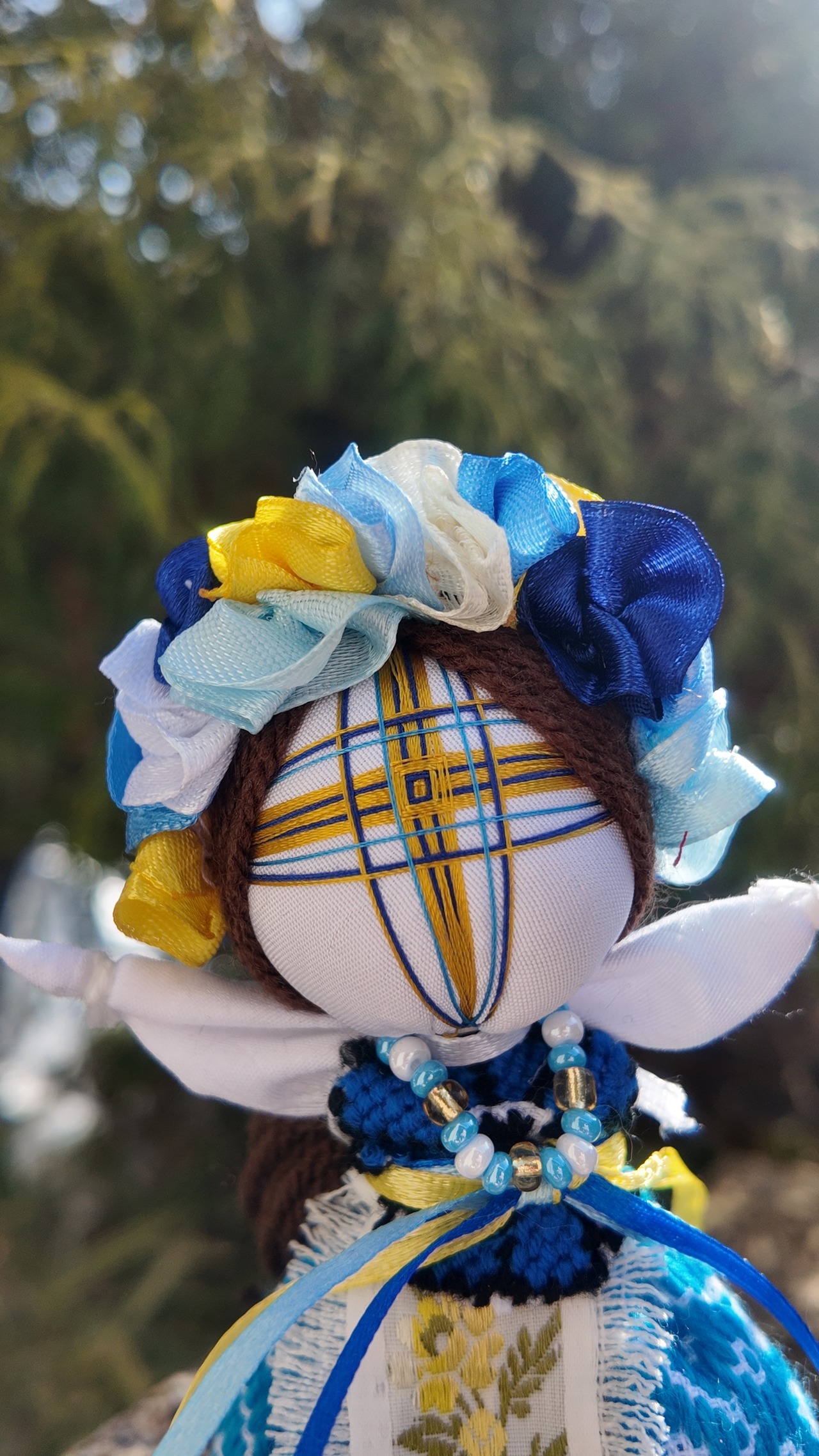 UA.Designer手作りモタンカ 14cm（ウクライナの御守り）スタンド付き - 3