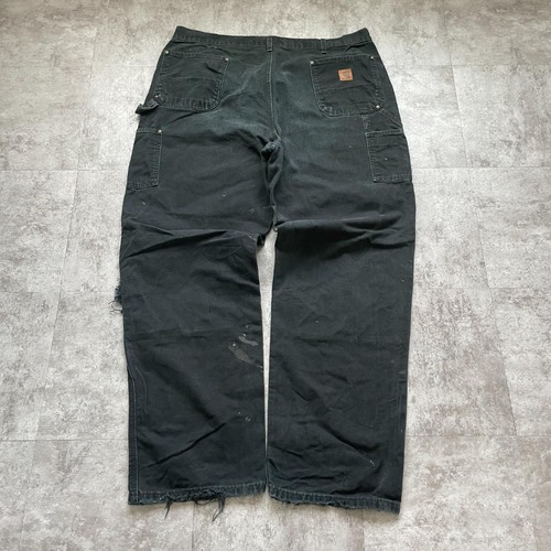 メキシコ製 ブラック ダブルニー Carhartt B136 BLK 42×34 詳細写真2