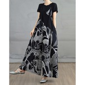 アート柄 アシメ サロペット ワンピース  00383