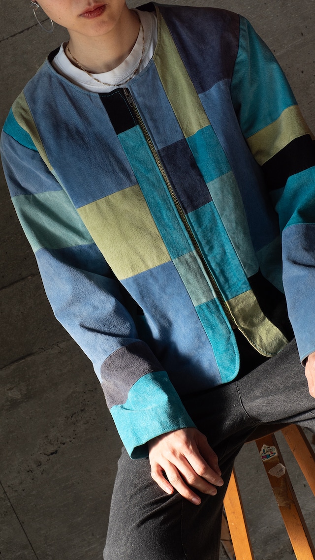 "Karen Arnold" '90s vintage Pig leather patchwork jacket