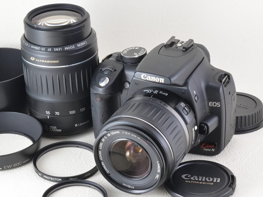 カメラ デジタルカメラ Canon EOS Kiss デジタルN / 18-55mm, 55-200mm Wレンズキット キヤノン（21979） |  サンライズカメラーSunrise Cameraー