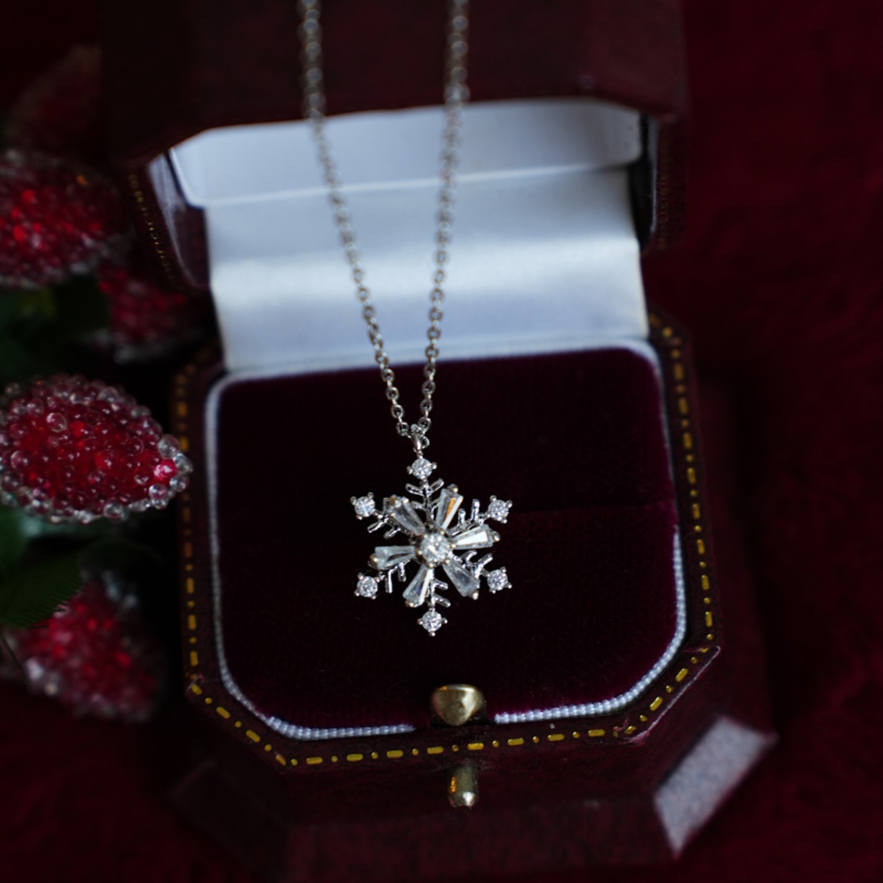 スノーモチーフチェーンネックレス W10279