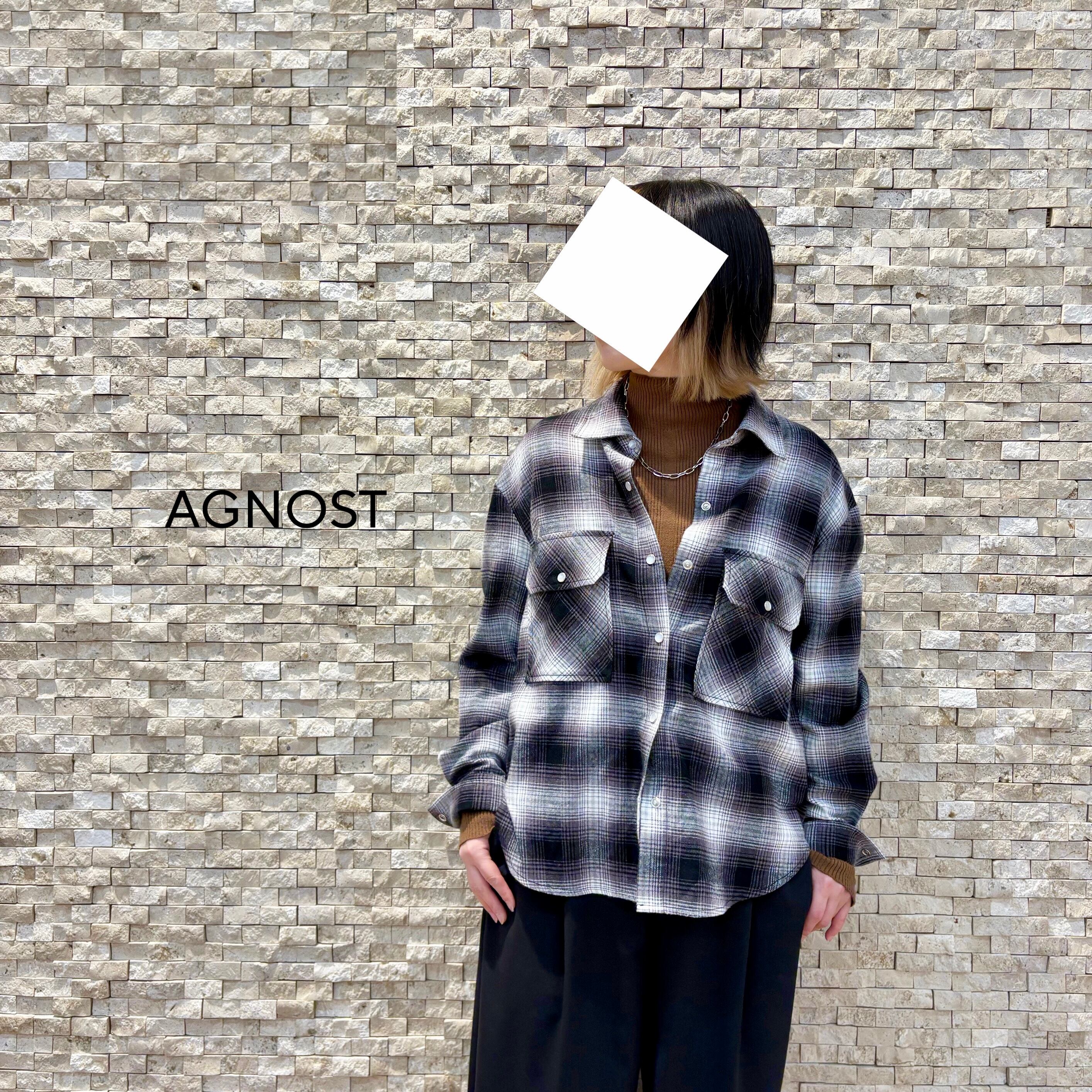 【AGNOST】パールボタンオンブレチェックシャツ(66245116)
