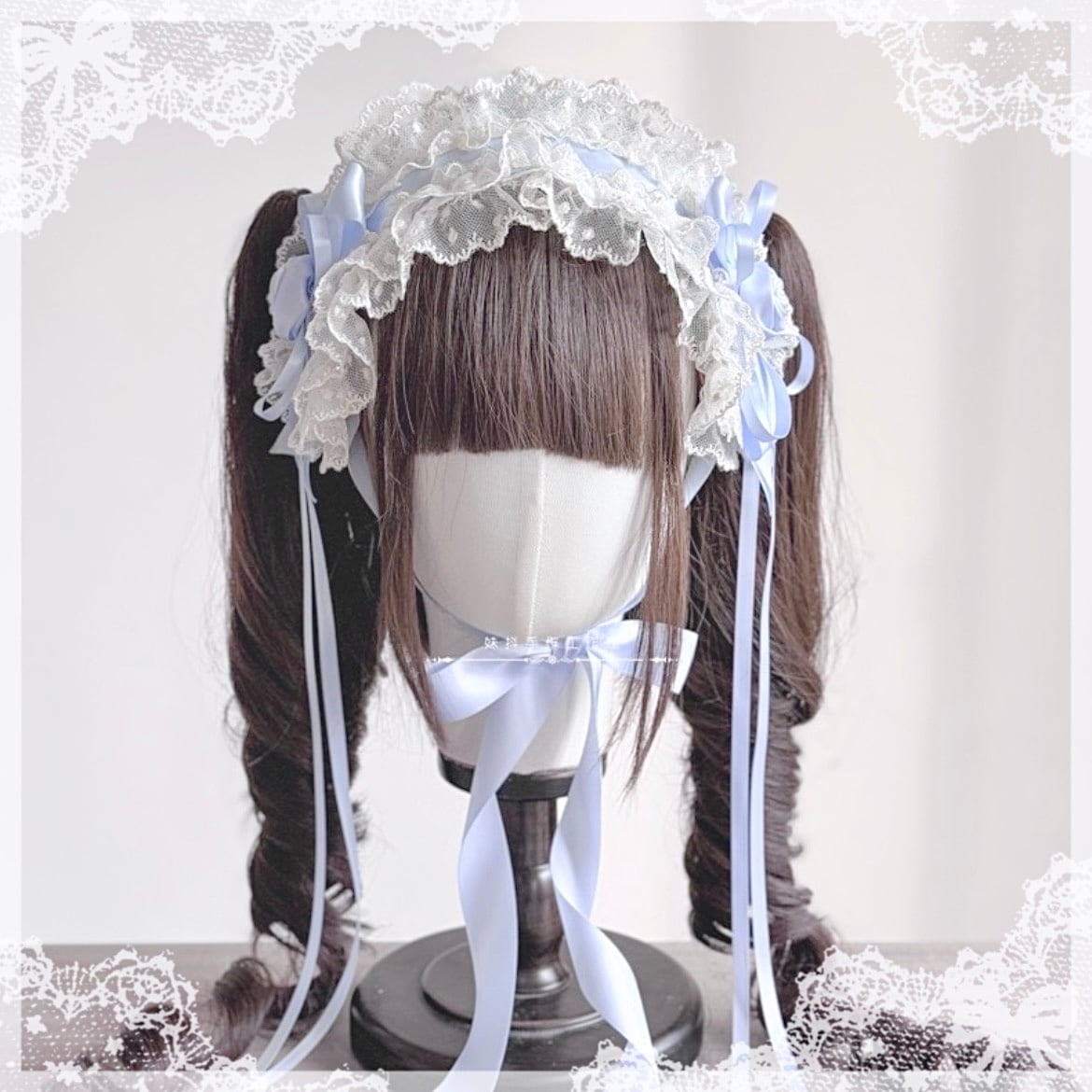 ♡ Princess ballet フリルレースリボンヘッドドレス light blue‬