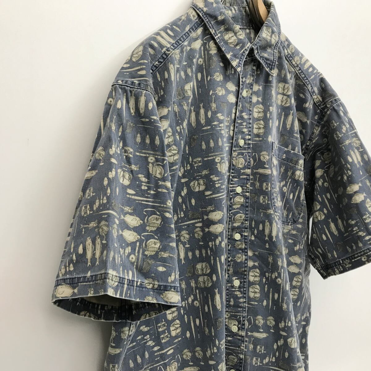 【ネイティブ柄】USA製VINTAGE 紺タグWOOLRICHプリントシャツ