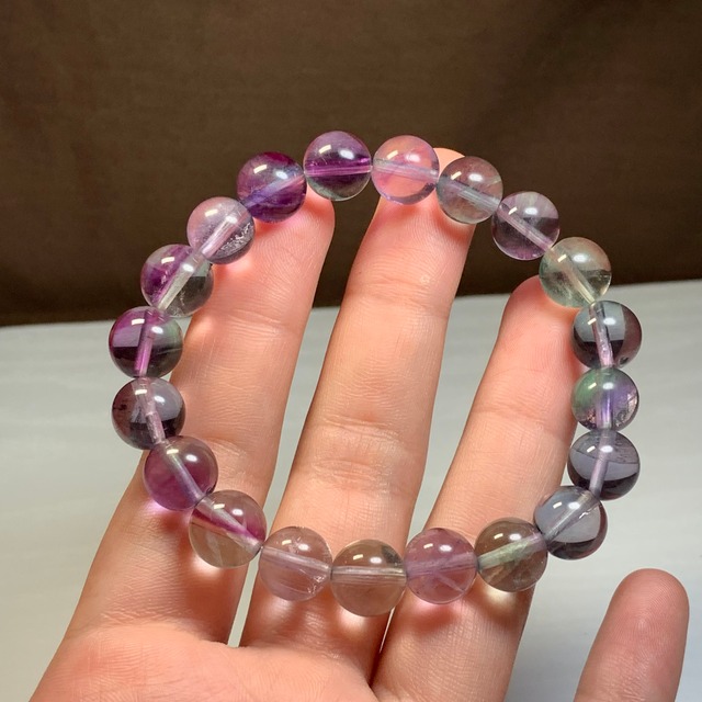 A83.透明☆グラデーションフローライト ブレスレット
