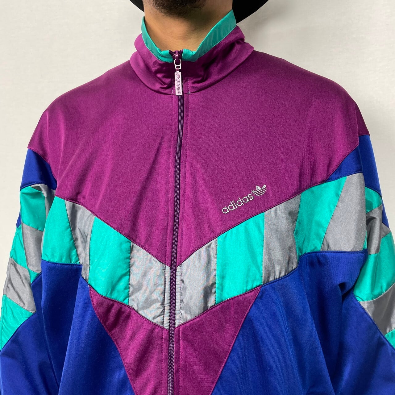 80年代 adidas アディダス ナイロン×ジャージ トラックジャケット  