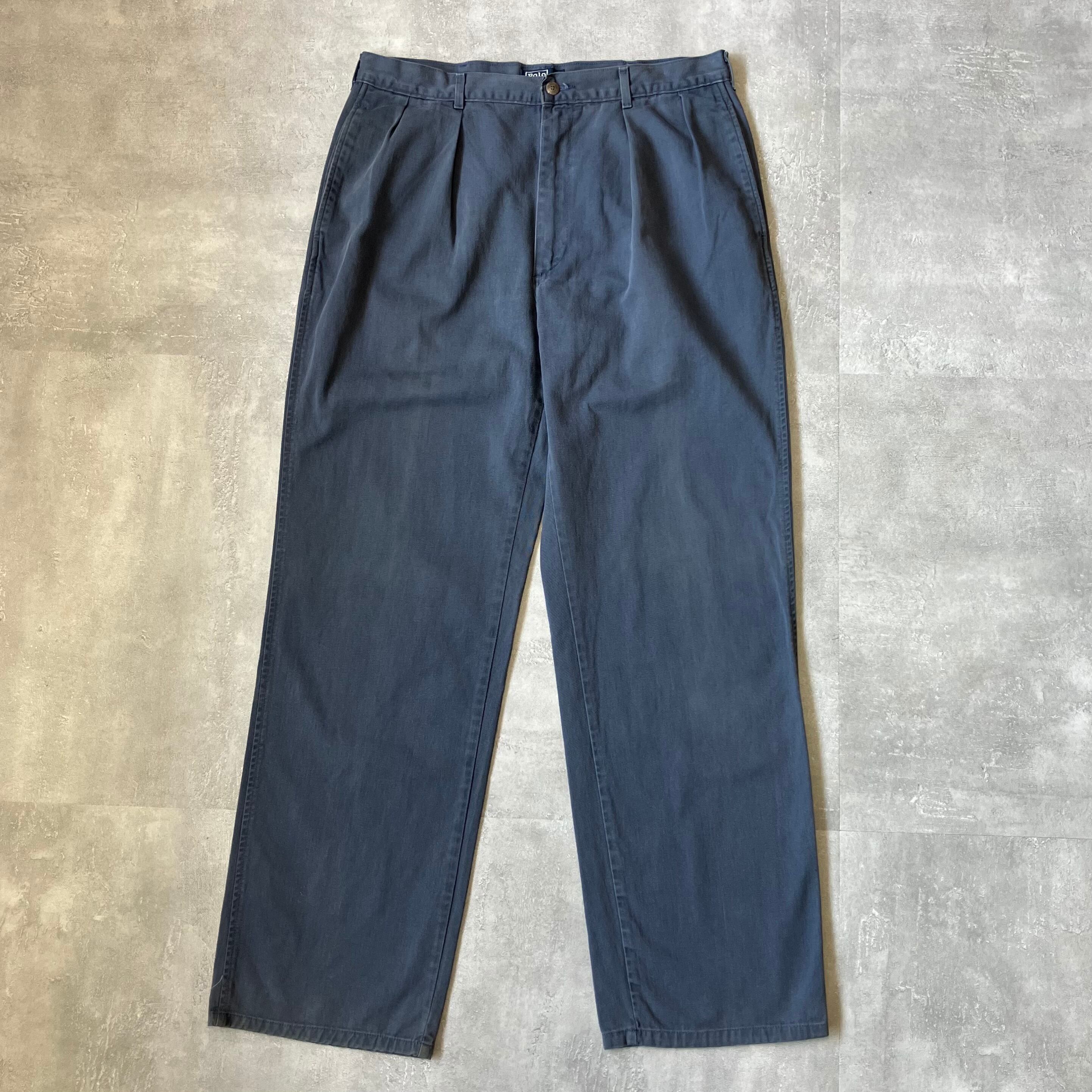 《実寸w32l31》POLO Ralph Lauren ポロラルフローレン 90s usa製 チノパン ツータックチノ No.3475