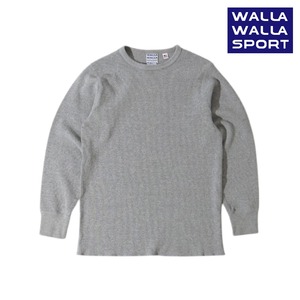 WALLA WALLA SPORT ワラワラスポーツ US MADE THERMAL CREW アメリカ製 サーマル クルーネック 長袖 コットン メンズ H.GREY