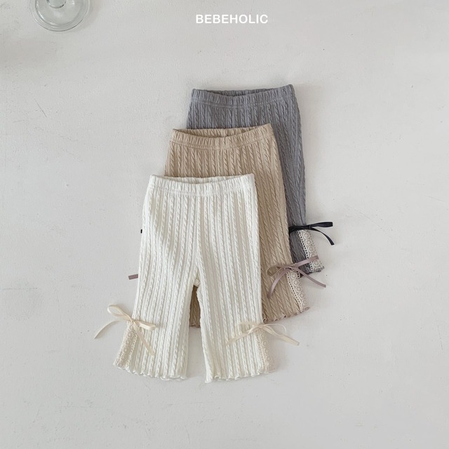 【即納】bebeholic/Lace bootcut pants