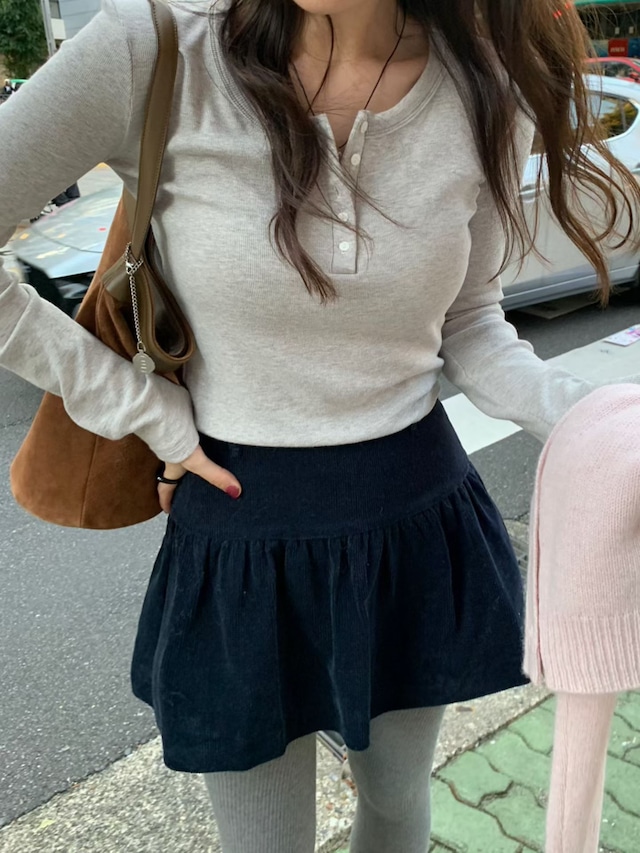 (予約) pretty young thing / Corduroy frill skirt 2color