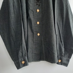 Brubig Trachten 　チロリアンシャツ　ドイツ古着　黒　44